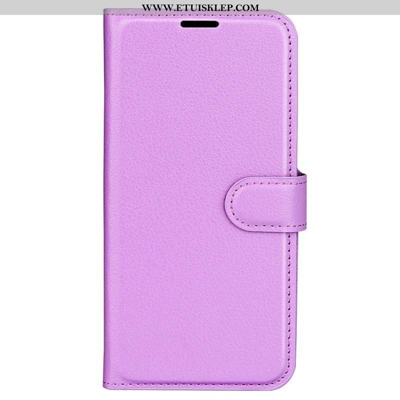 Etui Folio do Samsung Galaxy S23 Ultra 5G Klasyczny Efekt Skóry Liczi